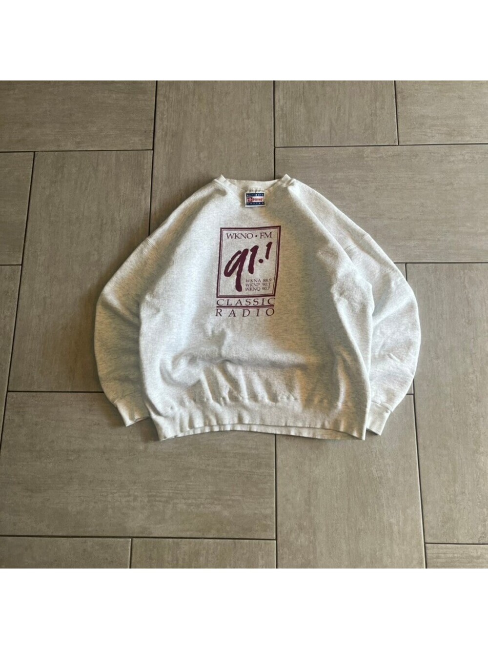 Vintage Hanes Classic Radio WKNO FM Crewneck Sweatshirt Large
